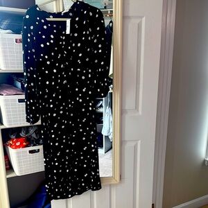 Elegant Black Polka Dot Dress LOFT NWT Size 6